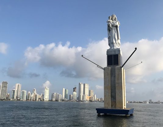 El Monumento a la Virgen Regreso a la Bahia de Cartagena