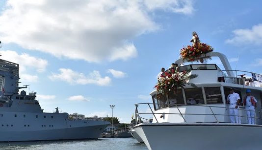 Por mar se celebro el día de la virgen en Cartagena