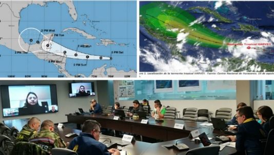 Activan sala de crisis nacional por paso de depresión tropical Harvey sobre Caribe
