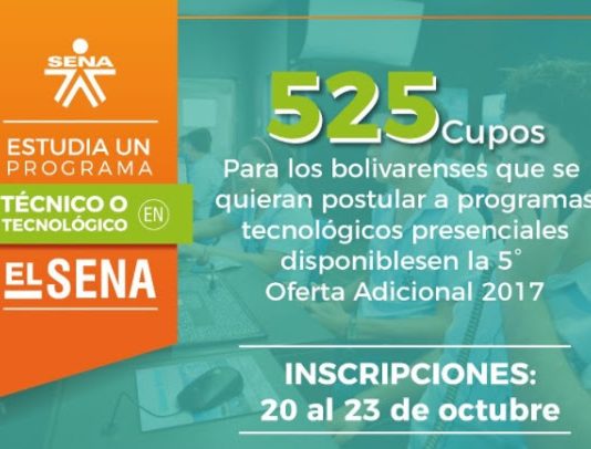 El SENA ofrece 525 cupos en Bolívar para formarse como tecnólogo