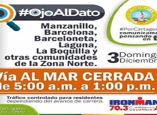 Este domingo estará cerrada parte de la Vía al Mar