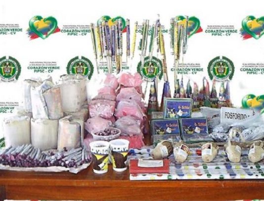 Unidades de la policía nacional en Bolívar incautaron cinco mil gramos de Pólvora