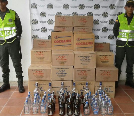 Policía incauto 1.200 botellas de licor de contrabando en Magangué