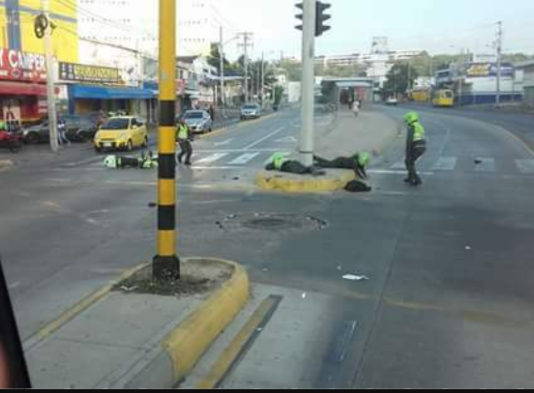Dos policías heridos en accidente de tránsito en Pie de la Popa, Cartagena