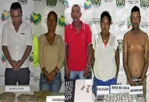 Cinco capturados dejan operativos contra el trafico de estupefacientes en Bolívar