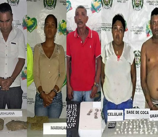 Cinco capturados dejan operativos contra el trafico de estupefacientes en Bolívar