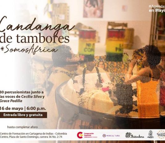 Candanga de tambores en la sede de la Cooperación Española de Cartagena