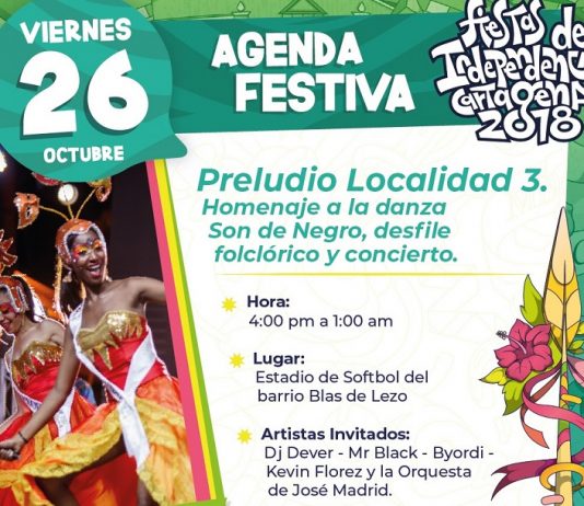 Este 26 de octubre ultimo gran preludio de las Fiestas de Independencia en blas de lezo Ultimo preludio de las fiestas de independencia de cartagena